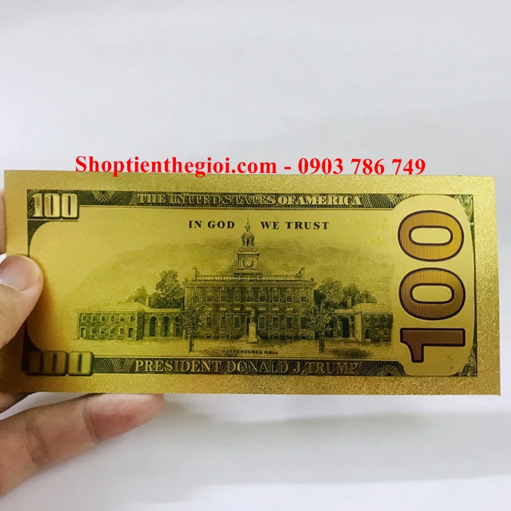 Tiền 100 USD hình Tổng Thống Trump mạ vàng - SP005230 
